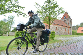 Radfahrer im Grünen